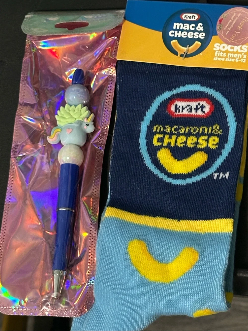Novelty Snack-Themed Crew Socks Pack with customized pen ( pick yours)